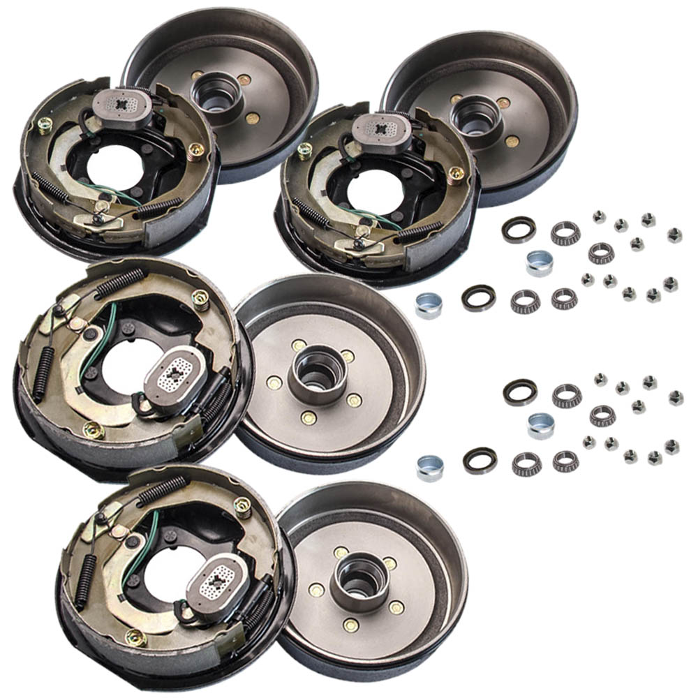 MAXPEEDINGRODS 4 Trailer 10 x 2 1/4 Electric Brake 5 on 4.5 Hub Drums Bearing Kit For 3500 lbs Sale Coupon