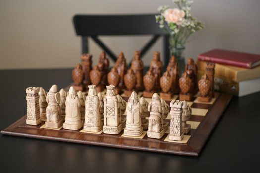 House of Hauteville Chess Set and Board Combo – Antique White and Brown Marble on Sale Coupon From The Real Masters Of Chess
