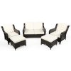 Costway5 Pieces Patio Rattan Sofa Set with Cushion and Ottoman-Off White Sale Coupon