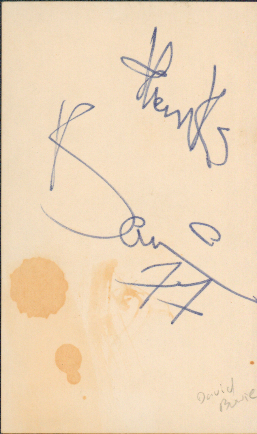 David Bowie “Thanks 77” Authentic Signed 3×5 Index Card Autographed BAS #A28960 Sale Coupon