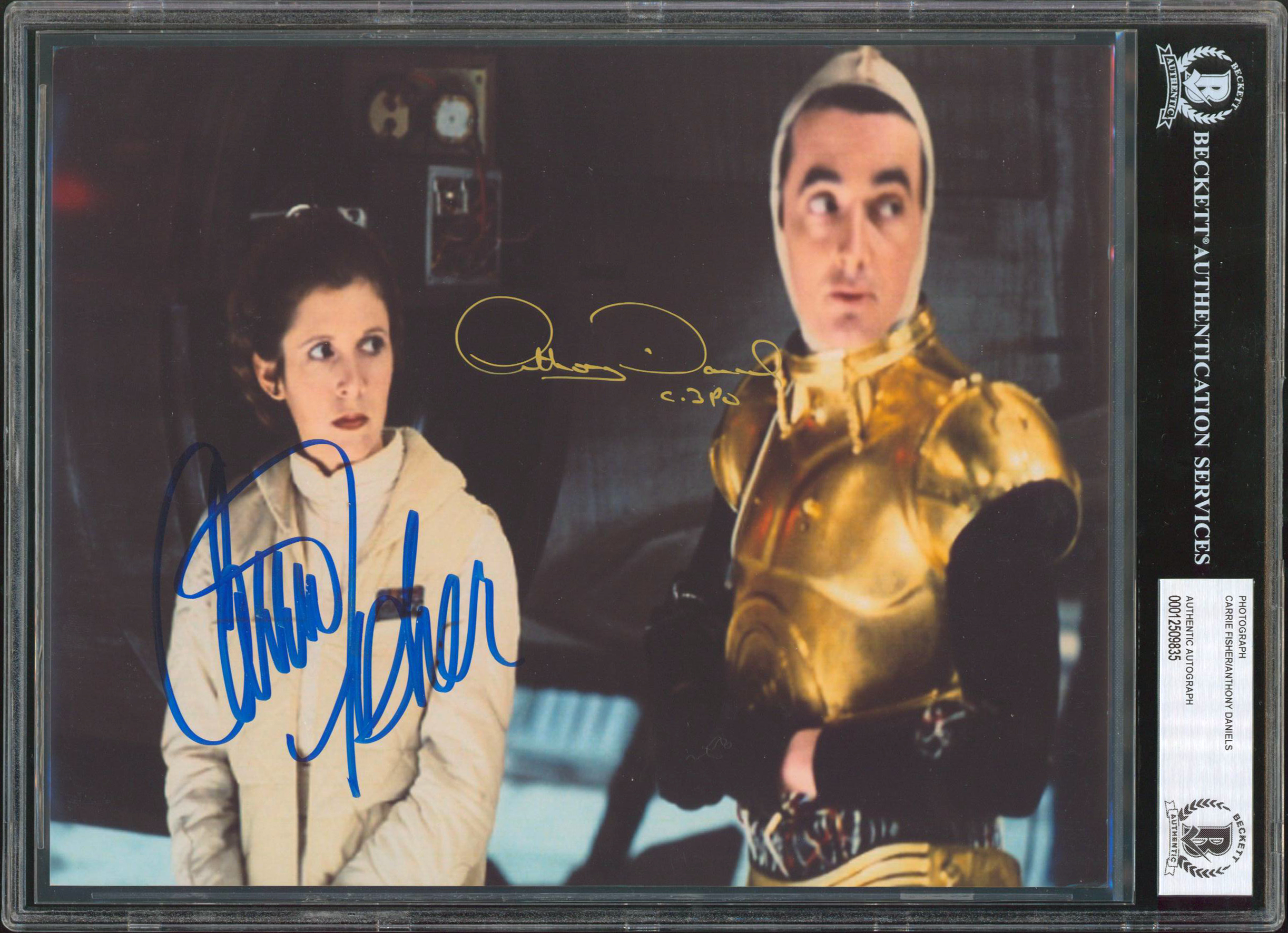 Carrie Fisher & Anthony Daniels Star Wars Authentic Signed 8×10 Photo BAS Slab Sale Coupon