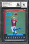 Larry Fitzgerald Signed 2004 Bowman Chrome Red Ref #118 Card Auto 10 BAS Slabbed Sale Coupon