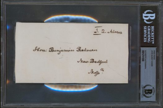 John Quincy Adams Authentic Signed 3.35×6.3 Free Frank Autographed BAS Slabbed Sale Coupon