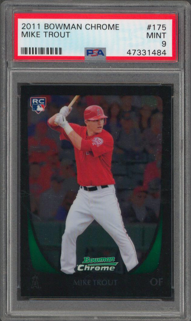 Angels Mike Trout 2011 Bowman Chrome #175 Rookie Card Graded Mint 9! PSA Slabbed Sale Coupon