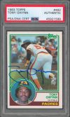 Padres Tony Gwynn Authentic Signed 1983 Topps #482 Rookie Card PSA/DNA Slabbed Sale Coupon