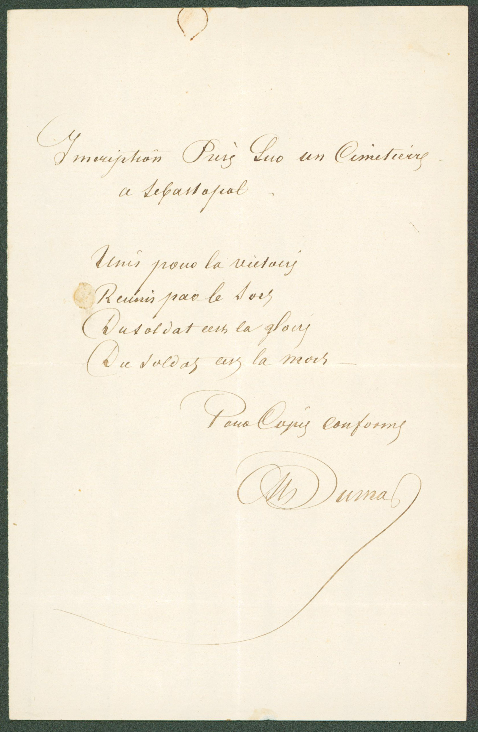 Alexander Dumas Signed 5.25×8.25 Handwritten Quote From A Soldier’s Grave BAS Sale Coupon