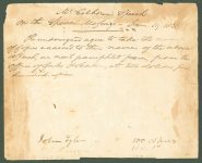 John Tyler Authentic Signed 6.25×7.5 1836 Printing Order Document BAS #AB14363 Sale Coupon