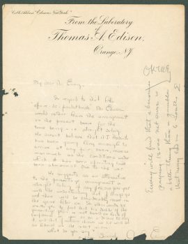 Thomas Edison Authentic Signed 8.5×11 Letter on Personal Stationary BAS #AB14575 Sale Coupon