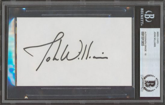 John WIlliams Star Wars Signed 3×5 Index Card Auto Graded Gem 10! BAS Slabbed Sale Coupon