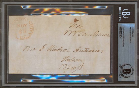 Martin Van Buren Authentic Signed 3×5.5 Free Frank Autographed BAS Slabbed Sale Coupon