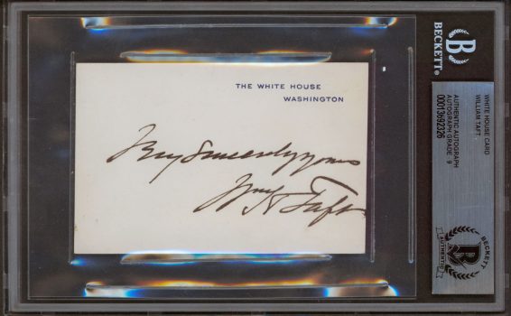 William H. Taft Signed 2.75×4 White House Card Auto Graded Mint 9! BAS Slabbed Sale Coupon
