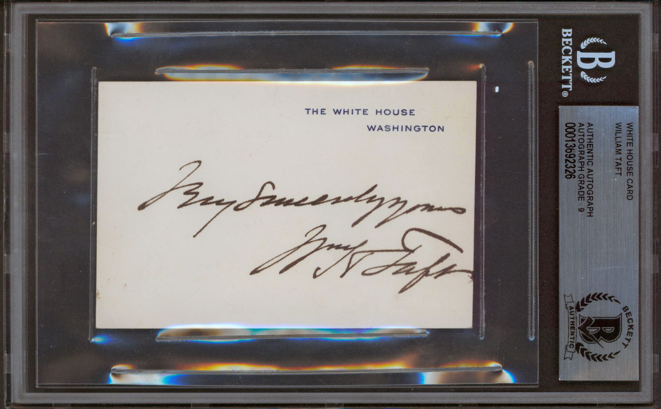 William H. Taft Signed 2.75×4 White House Card Auto Graded Mint 9! BAS Slabbed Sale Coupon