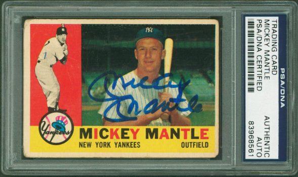 Yankees Mickey Mantle Authentic Signed 1960 Topps #350 Card PSA/DNA Slabbed Sale Coupon