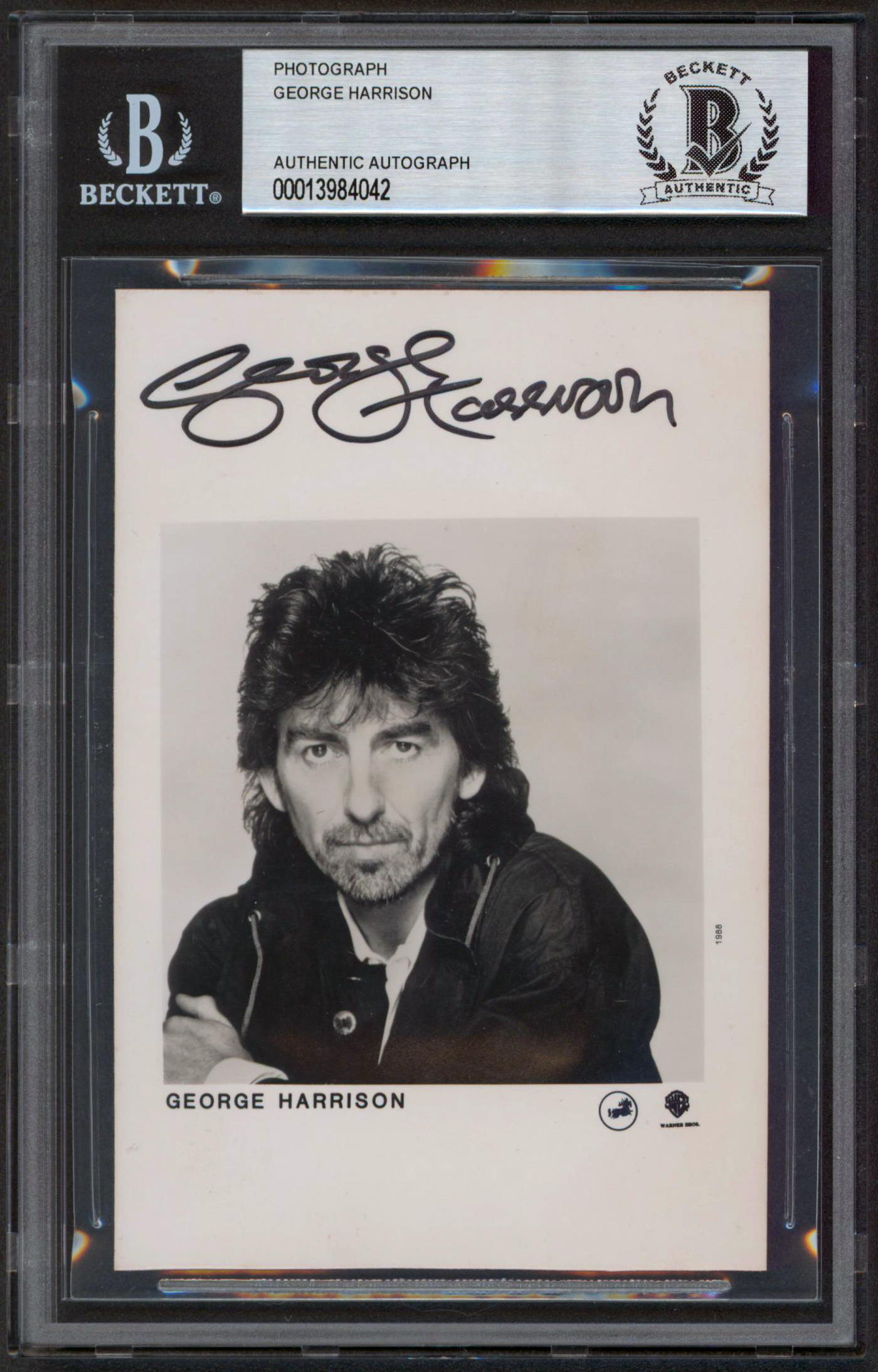 George Harrison Beatles Authentic Signed Black & White 3.5×525 Photo BAS Slabbed Sale Coupon