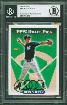 Yankees Derek Jeter Authentic Signed 1993 Topps #98 Rookie Card BAS Slabbed Sale Coupon