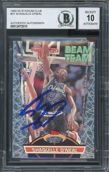 Shaquille O’Neal Signed 1992 Stadium Club Beam Team #21 RC Card Auto 10 BAS Slab Sale Coupon