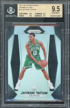 Celtics Jayson Tatum 2017 Panini Prizm Silver Prizms #16 Card Gem 9.5! BAS Slab Sale Coupon
