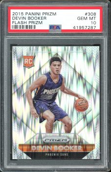 Suns Devin Booker 2015 Panini Prizm Flash #308 Rookie Card Gem 10 PSA Slabbed Sale Coupon
