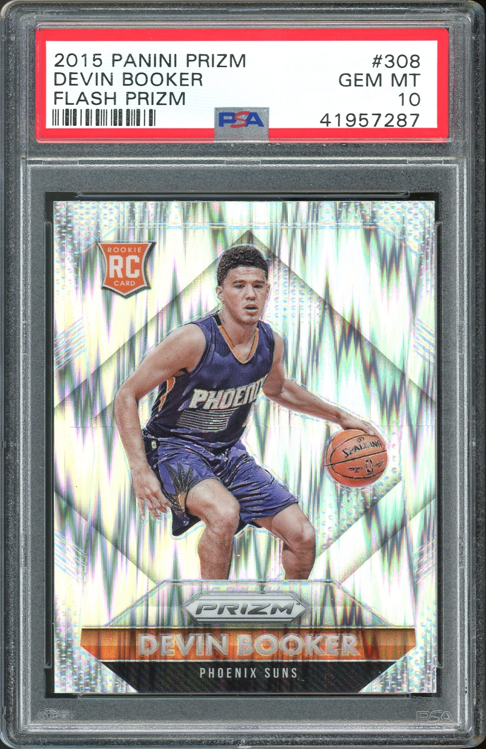 Suns Devin Booker 2015 Panini Prizm Flash #308 Rookie Card Gem 10 PSA Slabbed Sale Coupon
