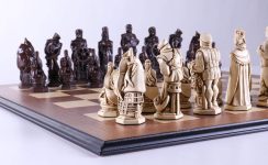Marble and Resin Christopher Columbus Pieces on Walnut and Maple Board on Sale Coupon From The Real Masters Of Chess