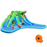 CostwayInflatable Crocodile Water Slide Climbing Wall Bounce House with 780W Blower Sale Coupon