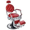 CostwayVintage Barber Chair with Adjustable Height and Headrest-Red Sale Coupon