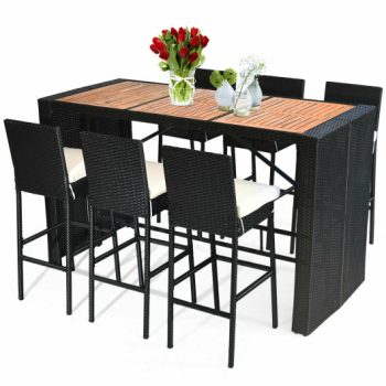 Costway7 Pieces Patio Rattan Wicker Dining Furniture Set Sale Coupon