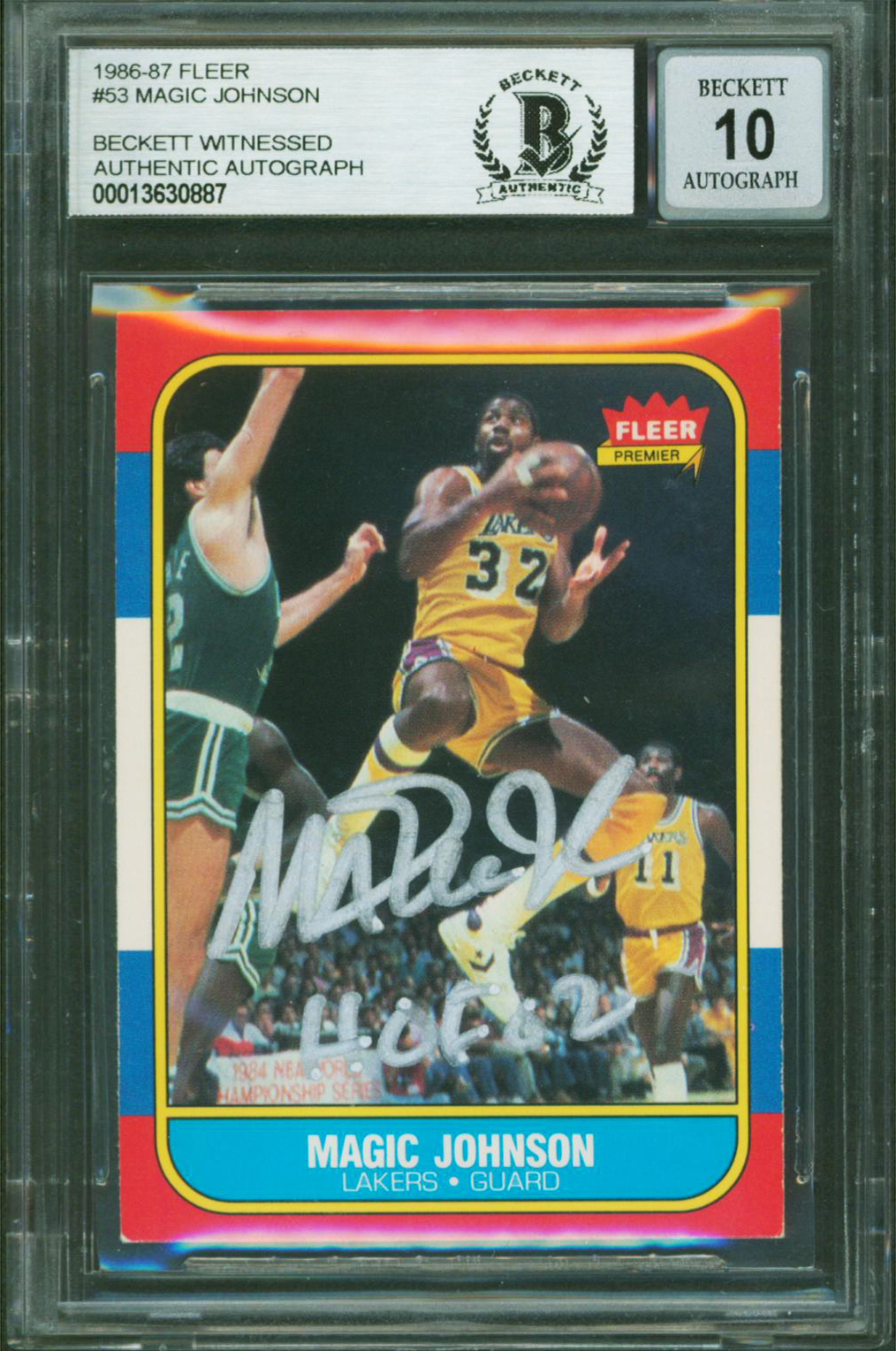 Lakers Magic Johnson “HOF 02” Signed 1986 Fleer #53 Card Auto 10! BAS Slabbed Sale Coupon