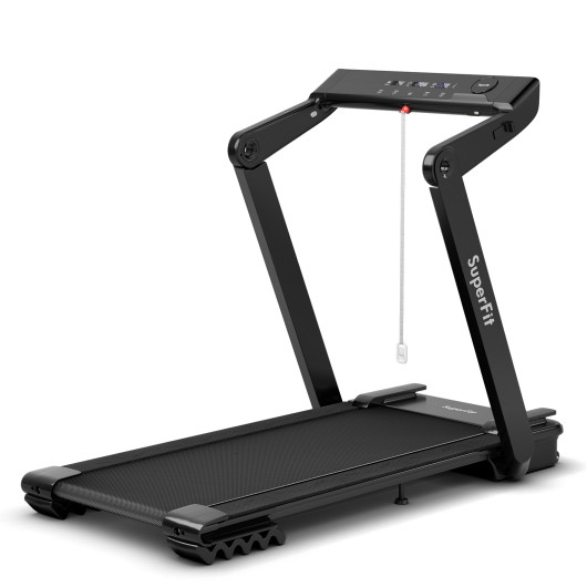 Costway4.0HP Foldable Electric Treadmill Jogging Machine with Speaker LED-Black Sale Coupon