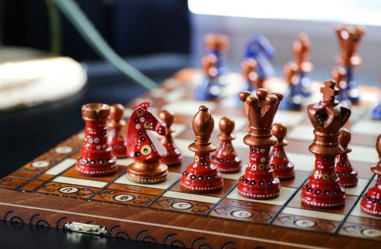 The Soothsayer’s Song – Sydney Gruber Painted 21″ Ambassador Chess Set #13 on Sale Coupon From The Real Masters Of Chess