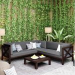 TOPMAX 4 Pieces Outdoor Wooden Furniture Set Gray Sale Coupon