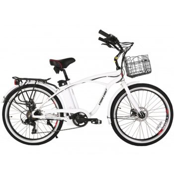 X-Treme E-Bike Newport Elite Electric Beach Cruiser Bicycle – Metallic White Best Discount