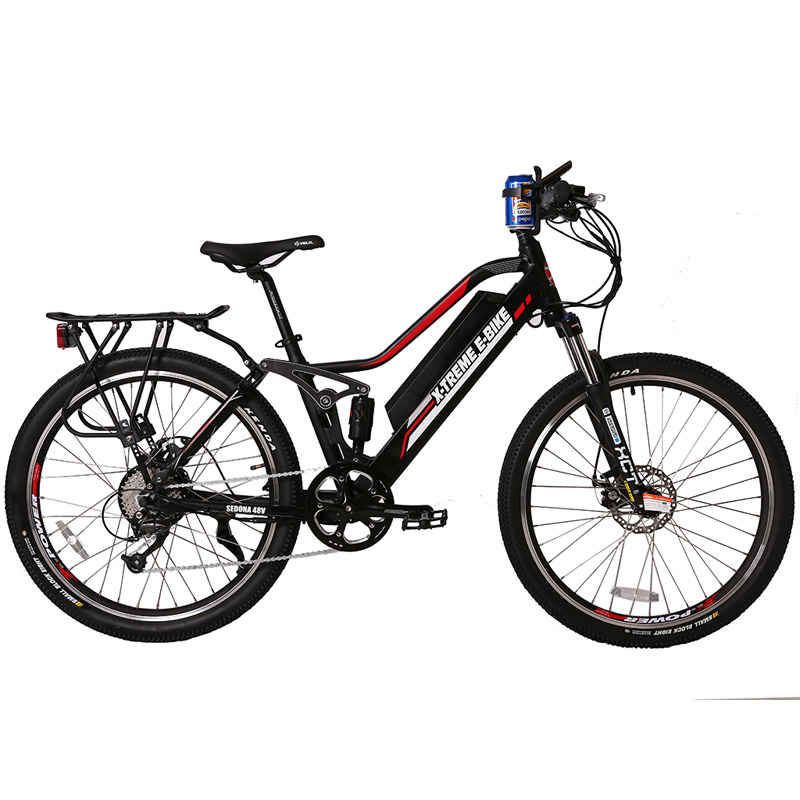X-Treme E-Bike Sedona Step Thru 48V Electric Mountain Bike – Black/White/Red Best Discount