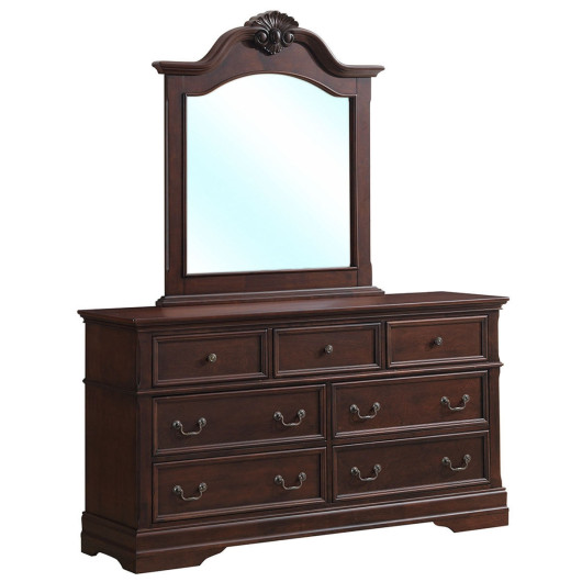 Costway7 Drawers Luxury Chest Dresser Mirror Storage Set Sale Coupon